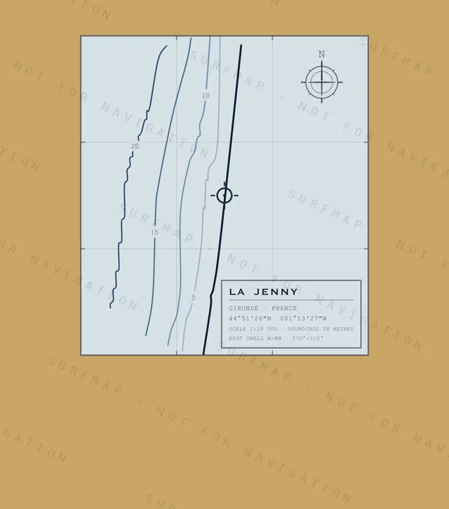 La Jenny chart, the full artwork printed on the back