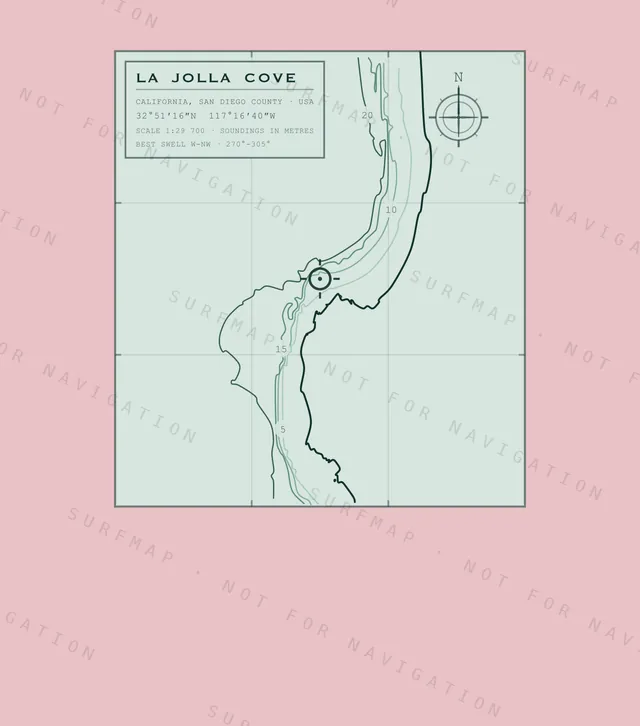 La Jolla Cove chart, the full artwork printed on the back