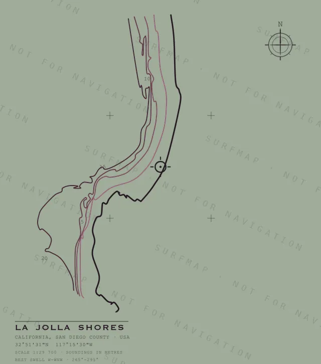 La Jolla Shores chart, the full artwork printed on the back