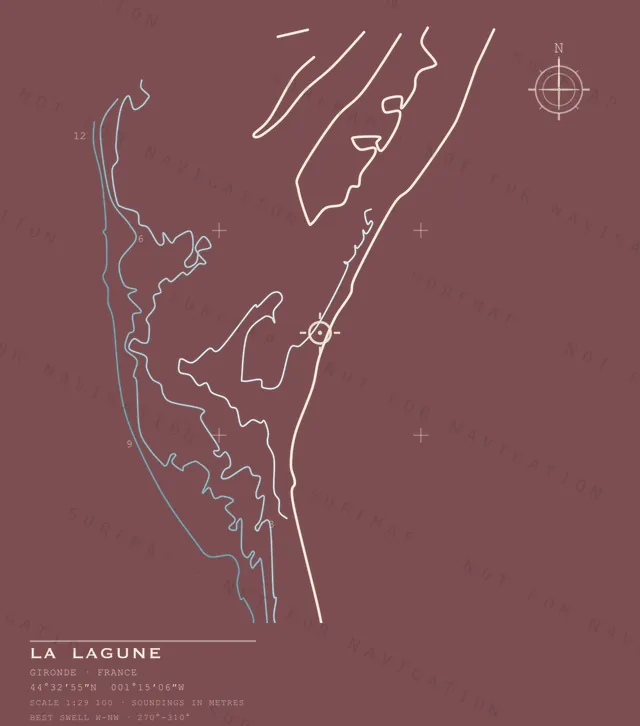 La Lagune chart, the full artwork printed on the back