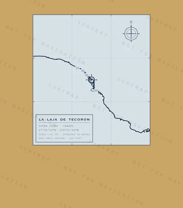 La Laja de Tecoron chart, the full artwork printed on the back