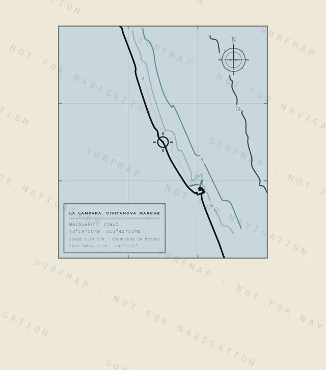 La Lampara, Civitanova Marche chart, the full artwork printed on the back