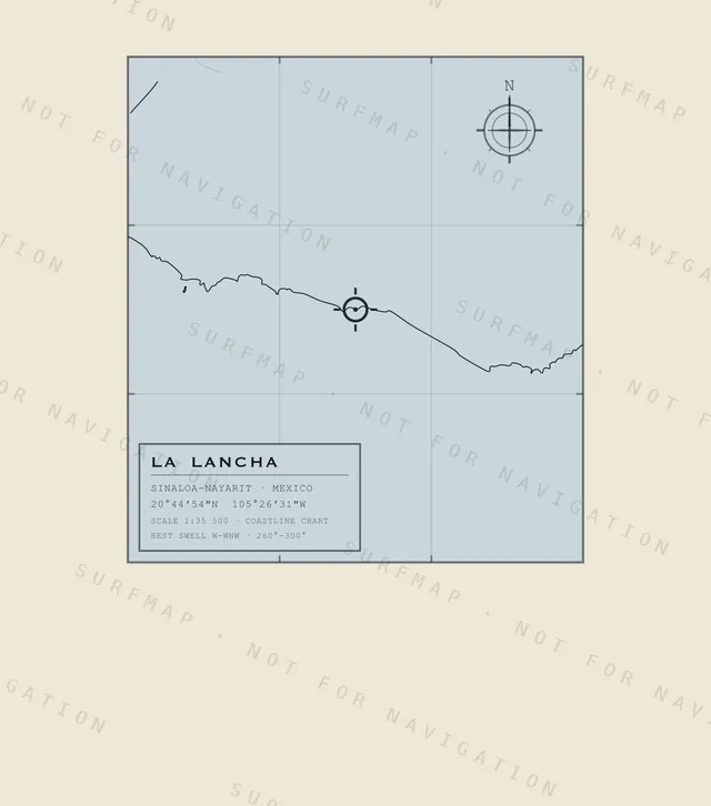 La Lancha chart, the full artwork printed on the back