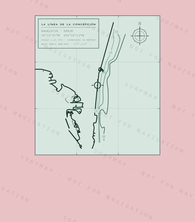 La Línea de la Concepción chart, the full artwork printed on the back