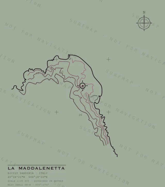 La Maddalenetta chart, the full artwork printed on the back