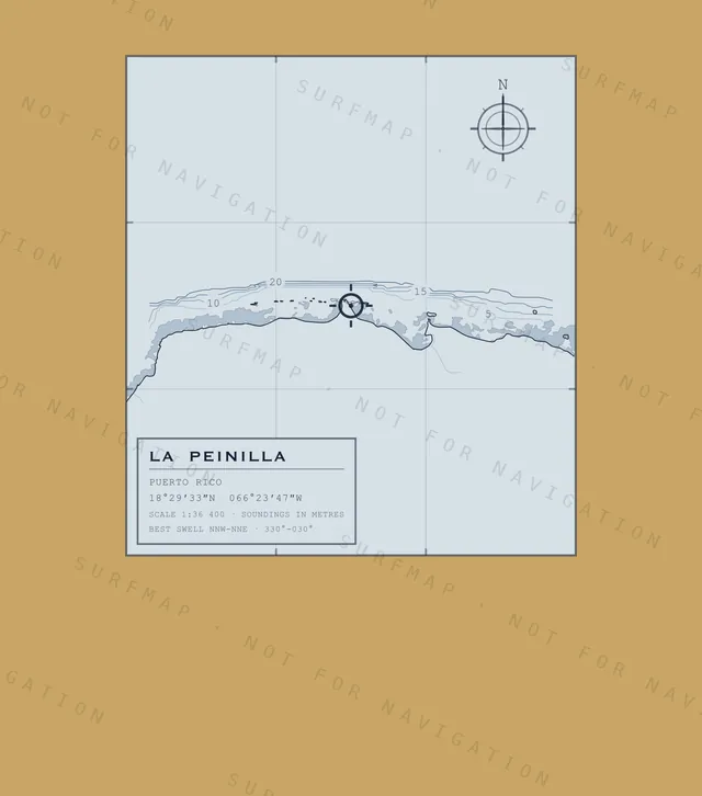 La Peinilla chart, the full artwork printed on the back