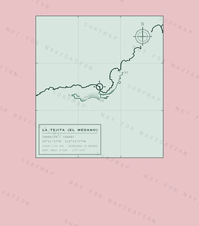 La Tejita (El Medano) chart, the full artwork printed on the back