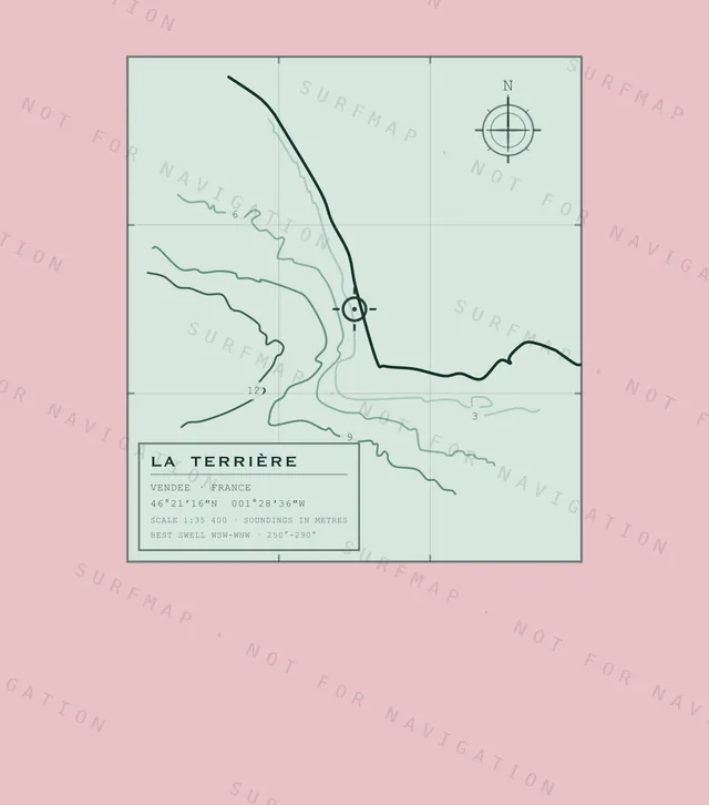 La Terrière chart, the full artwork printed on the back