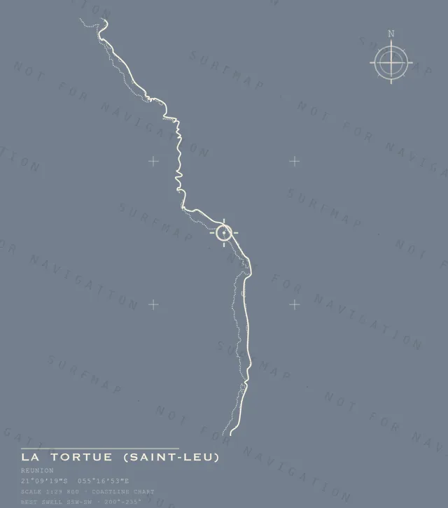 La Tortue (Saint-Leu) chart, the full artwork printed on the back