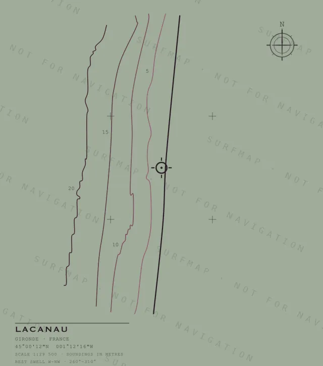 Lacanau chart, the full artwork printed on the back