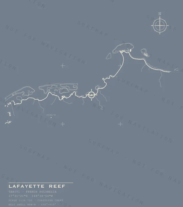 Lafayette Reef chart, the full artwork printed on the back