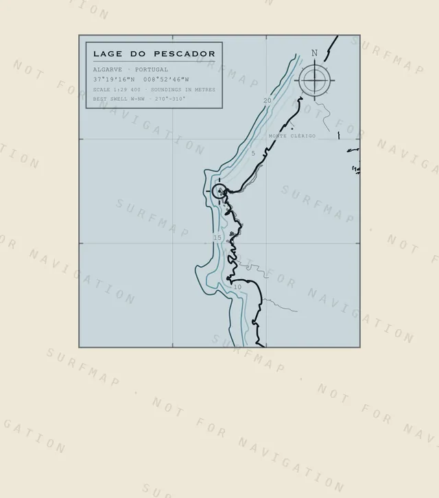 Lage do Pescador chart, the full artwork printed on the back