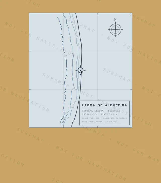 Lagoa de Albufeira chart, the full artwork printed on the back