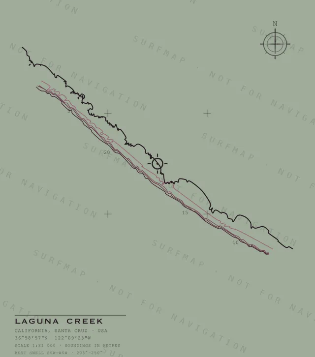 Laguna Creek chart, the full artwork printed on the back