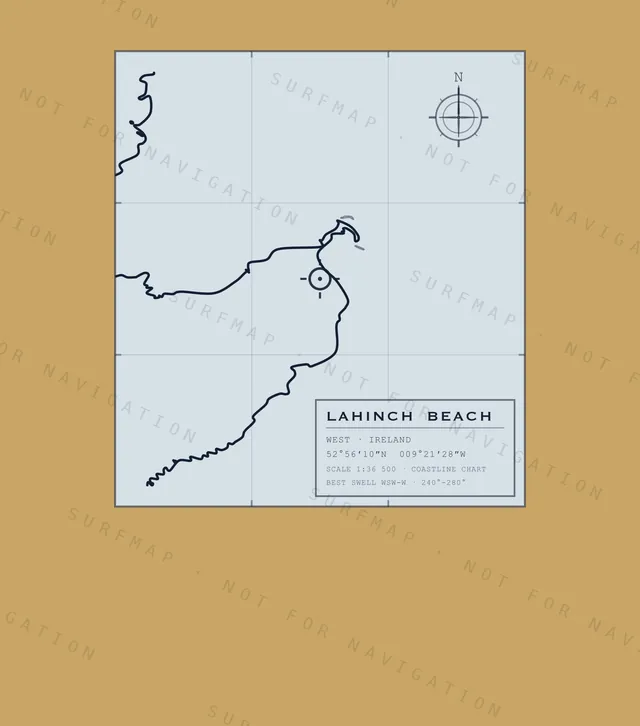 Lahinch Beach chart, the full artwork printed on the back