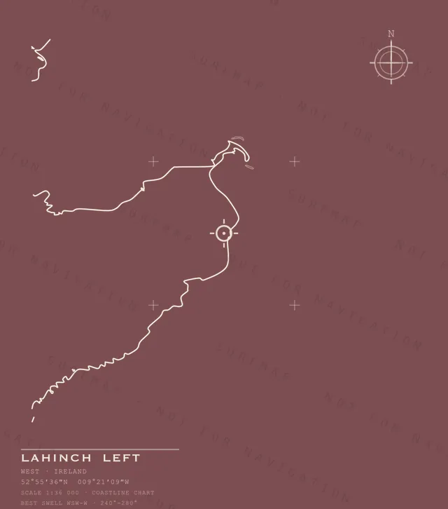 Lahinch Left chart, the full artwork printed on the back