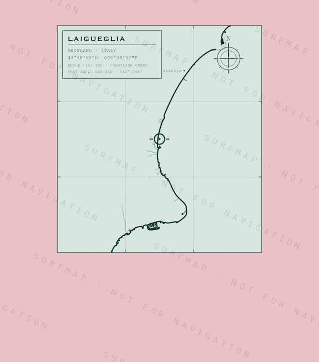 Laigueglia chart, the full artwork printed on the back