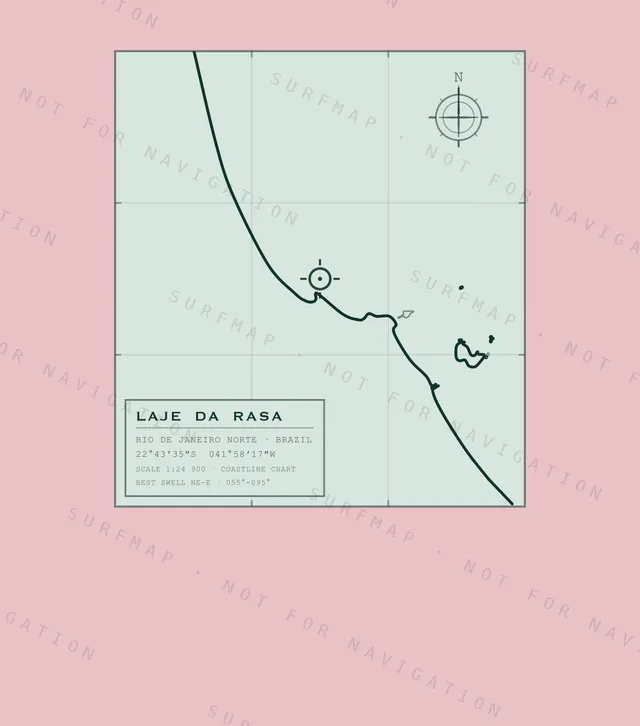 Laje da Rasa chart, the full artwork printed on the back