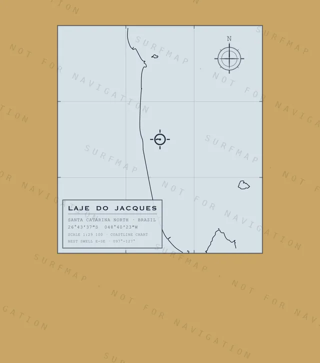 Laje do Jacques chart, the full artwork printed on the back