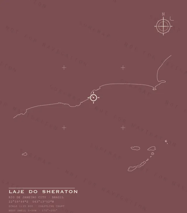 Laje do Sheraton chart, the full artwork printed on the back