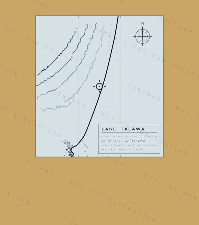 Lake Talawa chart, the full artwork printed on the back