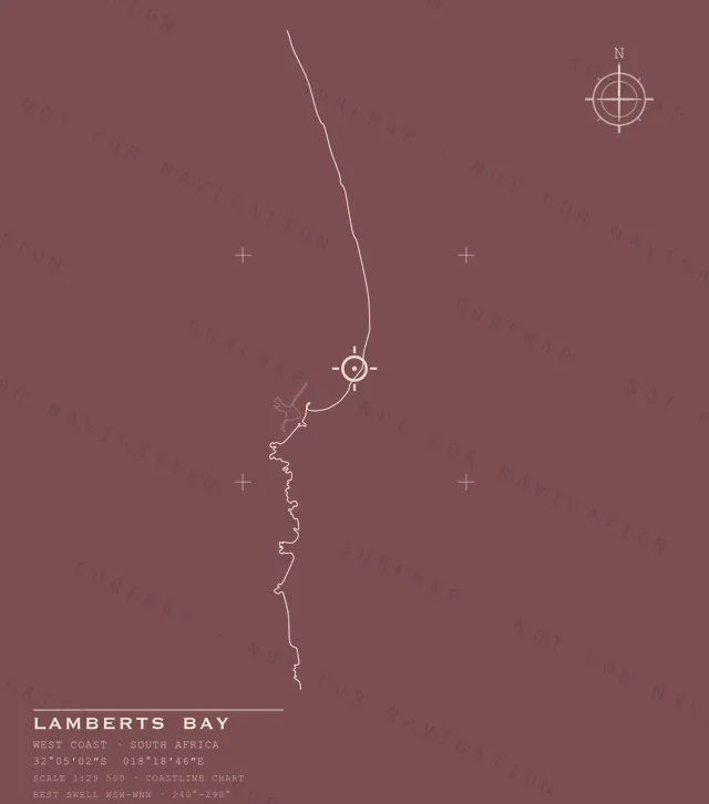 Lamberts Bay chart, the full artwork printed on the back