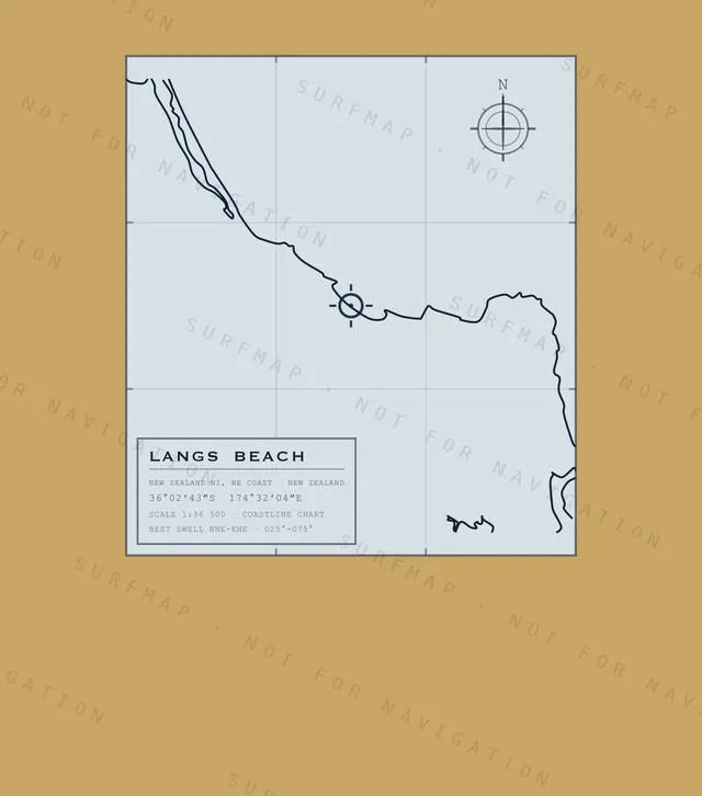 Langs Beach chart, the full artwork printed on the back