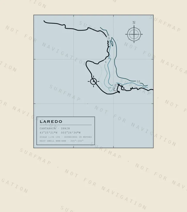 Laredo chart, the full artwork printed on the back