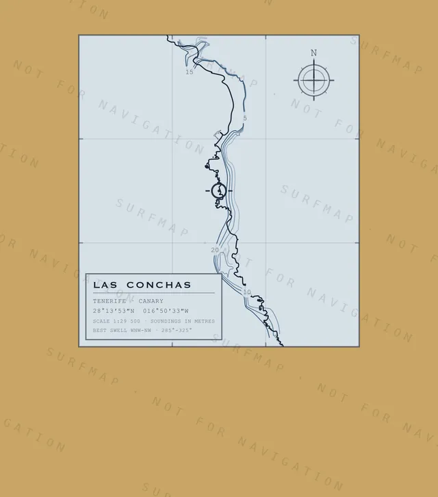 Las Conchas chart, the full artwork printed on the back