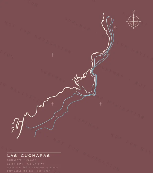 Las Cucharas chart, the full artwork printed on the back