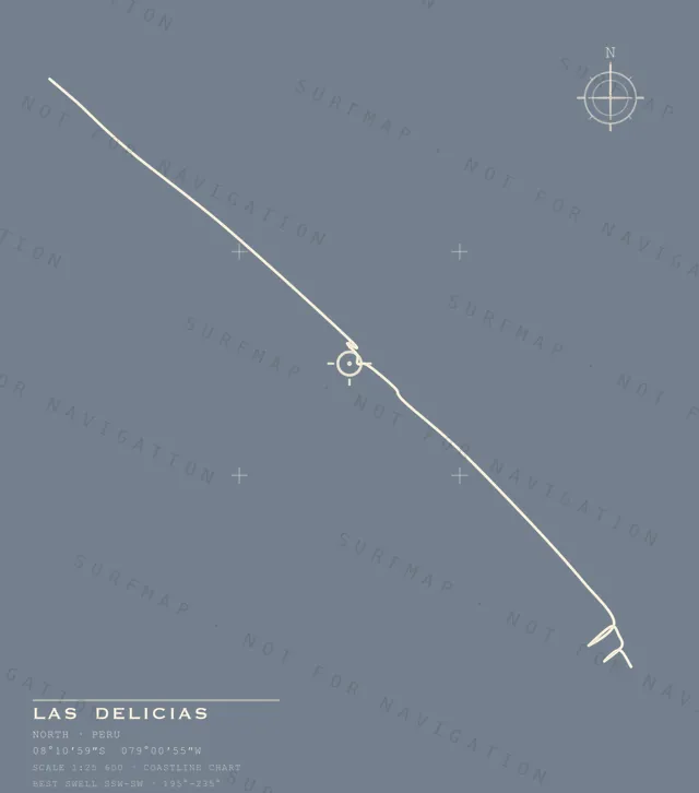 Las Delicias chart, the full artwork printed on the back