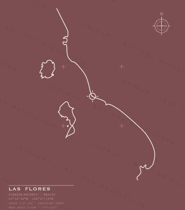 Las Flores chart, the full artwork printed on the back