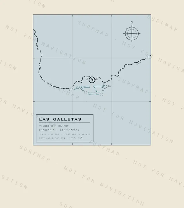 Las Galletas chart, the full artwork printed on the back