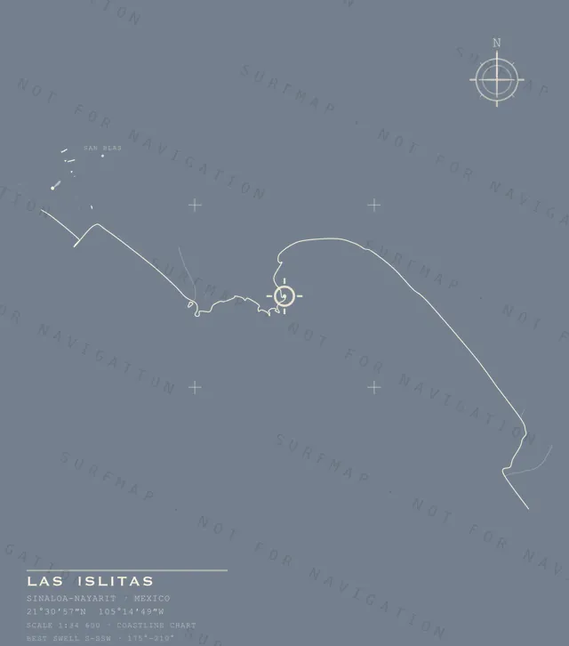 Las Islitas chart, the full artwork printed on the back