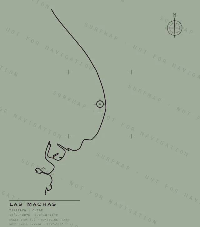 Las Machas chart, the full artwork printed on the back