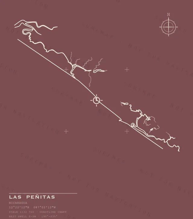 Las Peñitas chart, the full artwork printed on the back