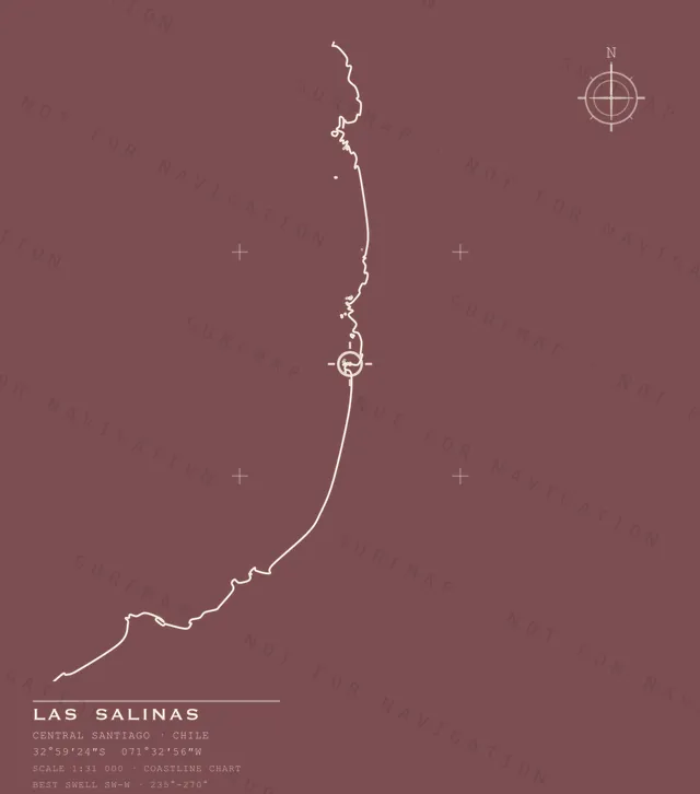 Las Salinas chart, the full artwork printed on the back