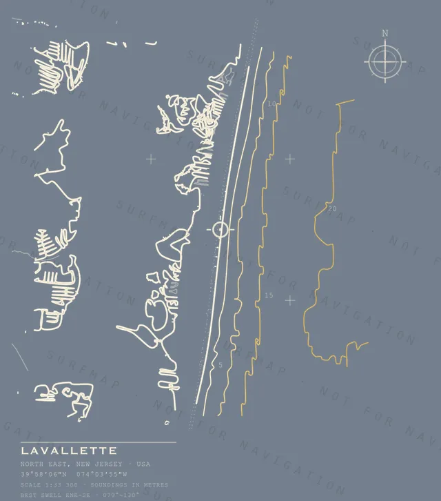 Lavallette chart, the full artwork printed on the back