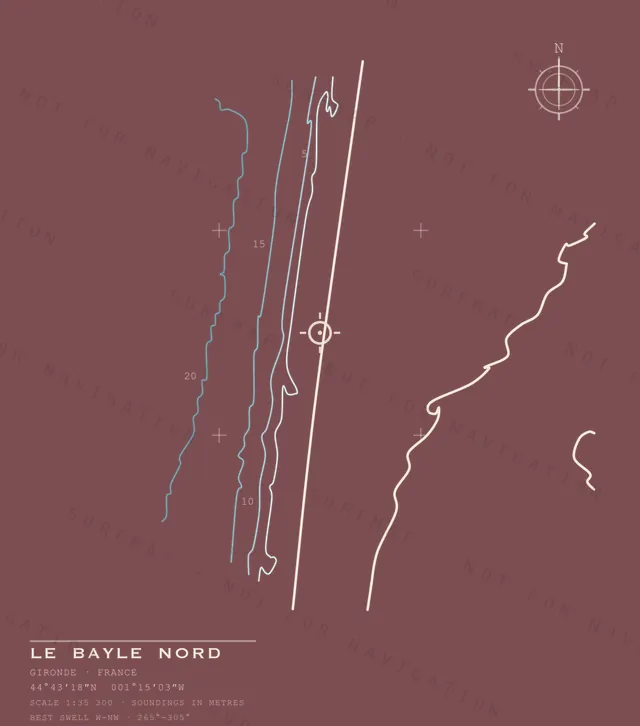 Le Bayle Nord chart, the full artwork printed on the back