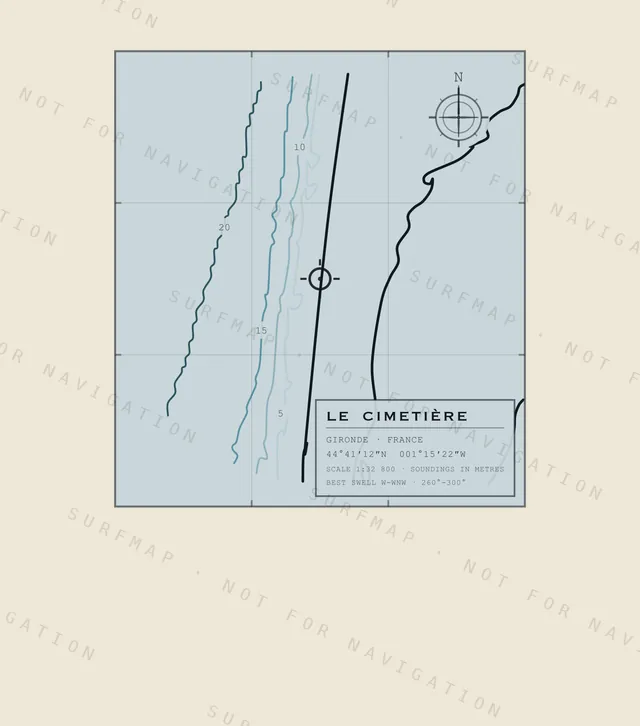 Le Cimetière chart, the full artwork printed on the back