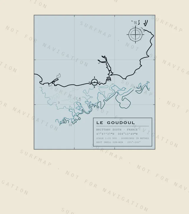 Le Goudoul chart, the full artwork printed on the back