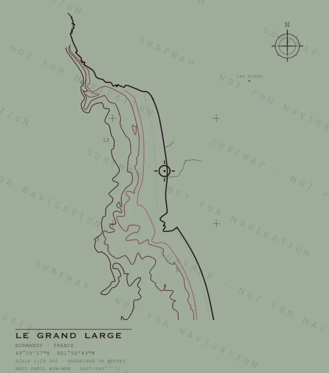 Le Grand Large chart, the full artwork printed on the back
