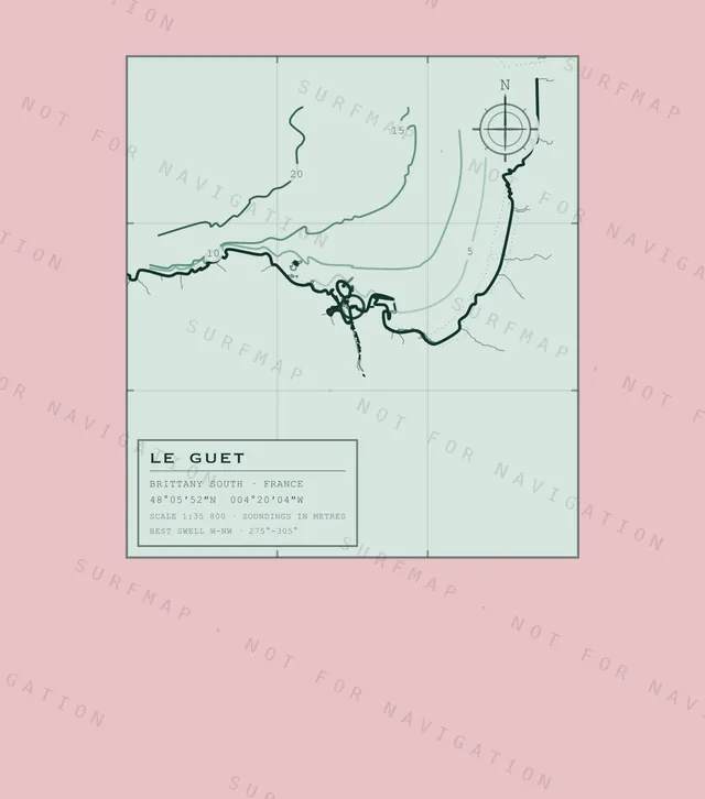 Le Guet chart, the full artwork printed on the back