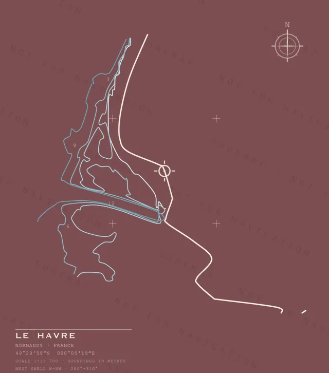 Le Havre chart, the full artwork printed on the back