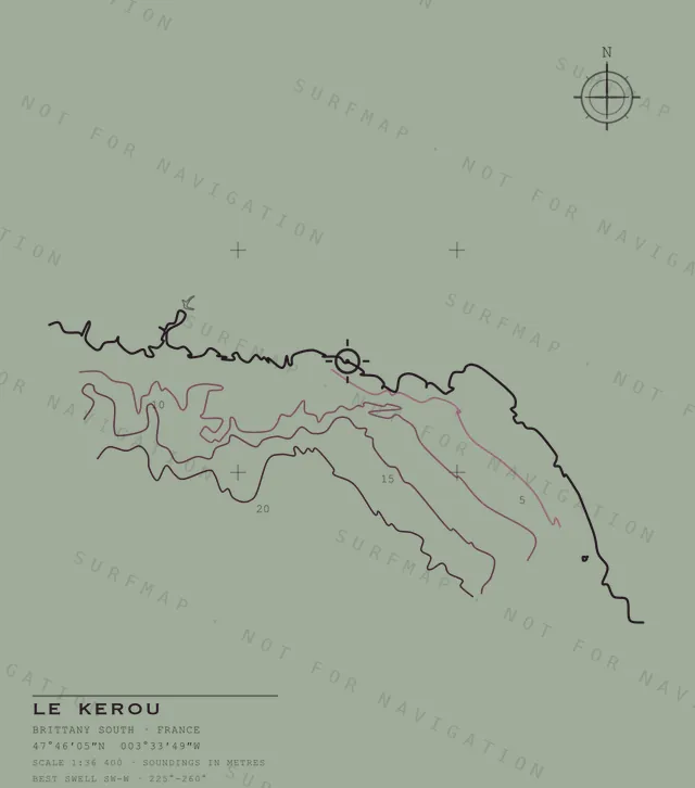 Le Kerou chart, the full artwork printed on the back