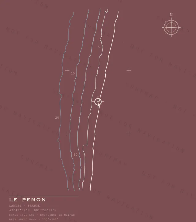 Le Penon chart, the full artwork printed on the back