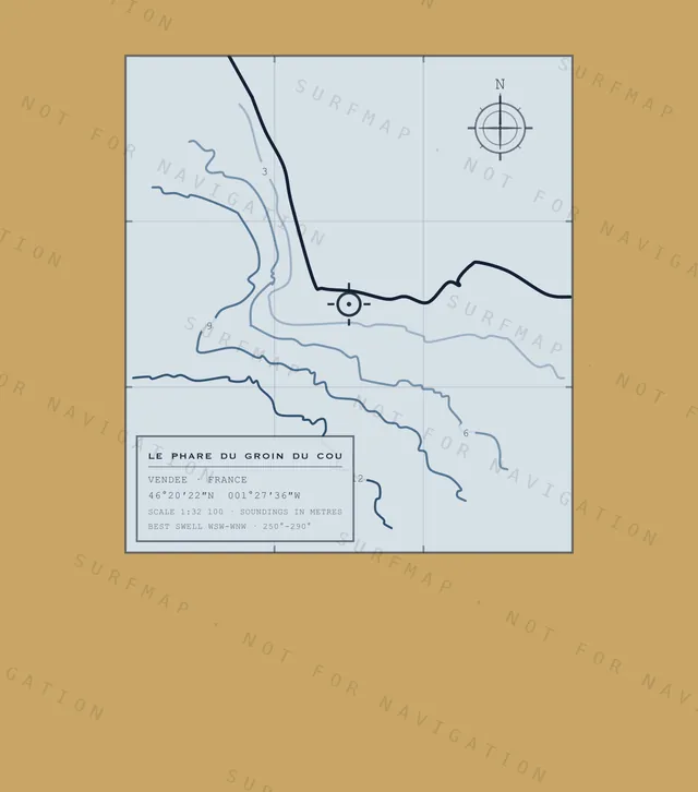 Le Phare du Groin du Cou chart, the full artwork printed on the back