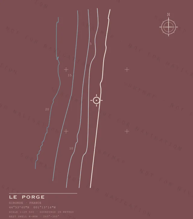 Le Porge chart, the full artwork printed on the back