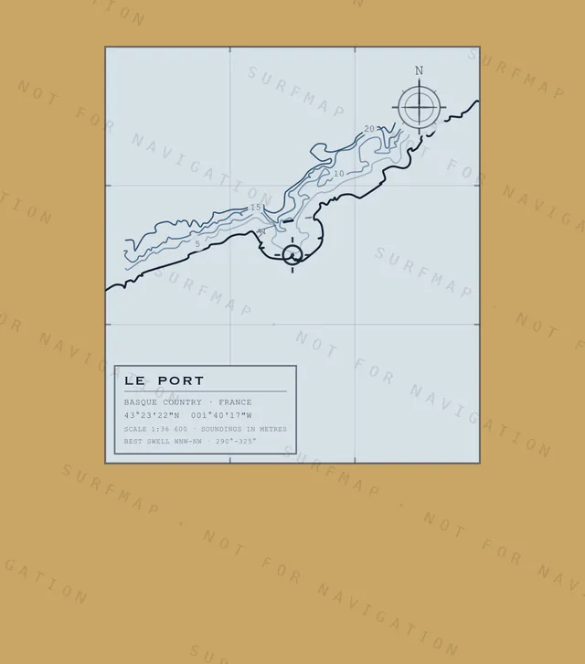 Le Port chart, the full artwork printed on the back