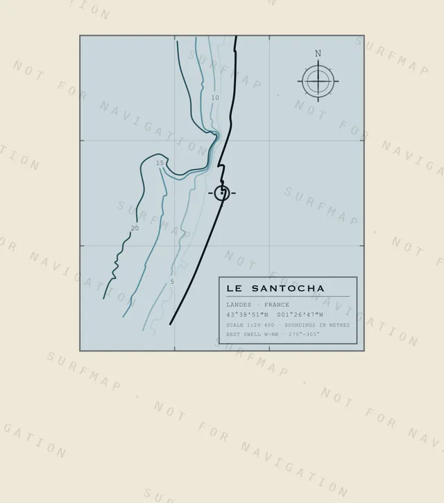 Le Santocha chart, the full artwork printed on the back